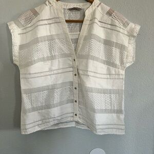 Women's Cream Button-Up Top